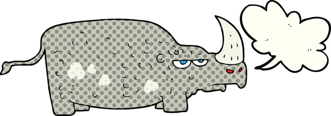 comic book speech bubble cartoon rhino