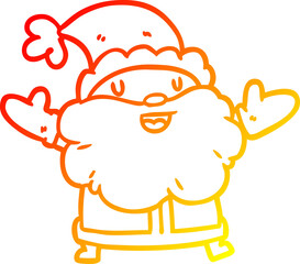 warm gradient line drawing santa claus
