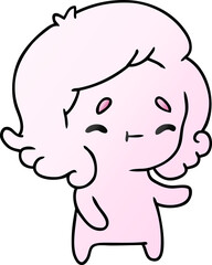 gradient cartoon of a kawaii cute ghost