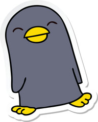 sticker of a quirky hand drawn cartoon penguin