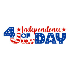 Celebration of 4th of July USA Independence Day t-shirt design. Designed in Stars and Stripes