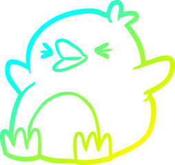 cold gradient line drawing Cartoon penguin