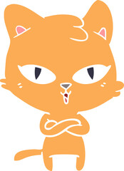 flat color style cartoon cat