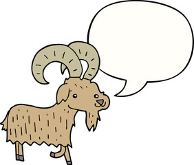 cartoon goat and speech bubble
