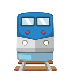 Regular electrified or diesel passenger train vector isolated flat icon sign design.