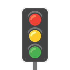 Vertical Traffic Light Vector sign design. Isolated set of red, yellow and green traffic lights. 