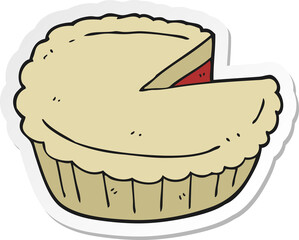 sticker of a cartoon pie