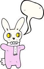 speech bubble cartoon spooky skull rabbit