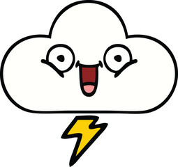 cute cartoon thunder cloud