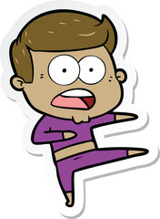 sticker of a cartoon shocked man