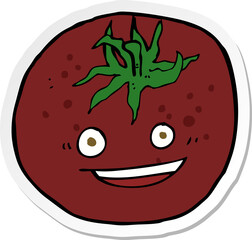 sticker of a cartoon tomato