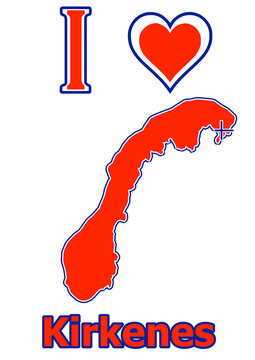 Norwegen Karte Flagge mit der Stadt Kirkenes