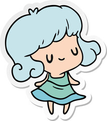 sticker cartoon kawaii of cute girl