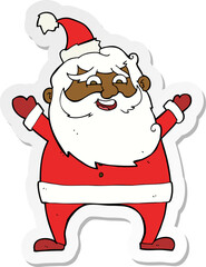sticker of a jolly santa cartoon