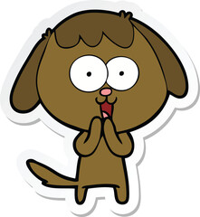 sticker of a cute cartoon dog
