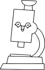 line drawing cartoon microscope