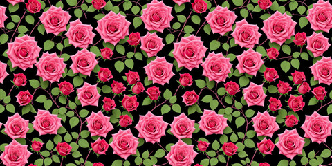 Wallpaper with seamless texture flowers rose