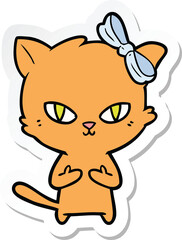 sticker of a cute cartoon cat
