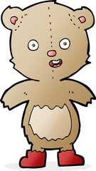 cartoon happy teddy bear in boots