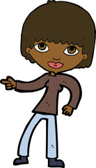 cartoon woman pointing