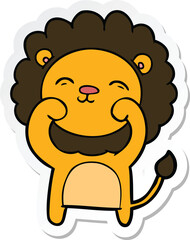 sticker of a cartoon lion