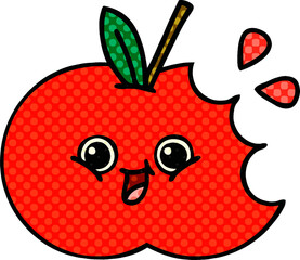comic book style cartoon red apple