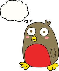 thought bubble cartoon christmas robin