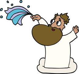 cartoon doodle god creating universe
