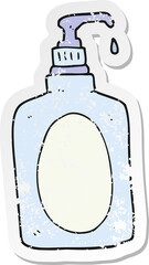 retro distressed sticker of a cartoon hand soap
