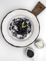 Bubur ketan hitam or black sticky rice porridge is one of type traditional food in Indonesia