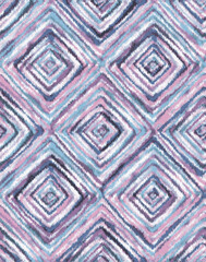 Fototapeta premium Geometric Stripes Shapes. Abstract Ethnic Diamond. Rhombus Background. Ethnic Diamond Pattern.Ethnic Diamond Pattern. Drawn in Bold Rhombus Ornament. Seamless Watercolour Aztec Border.hand illustrated