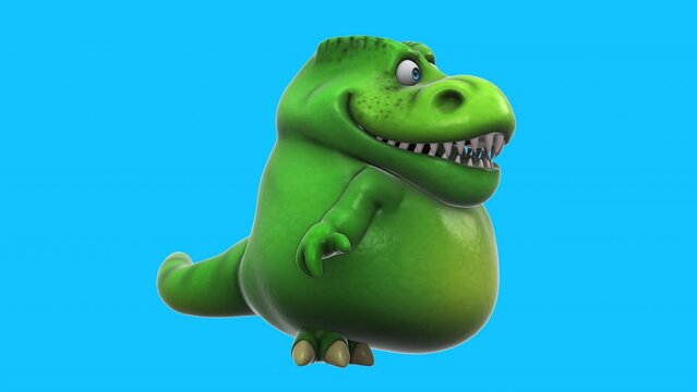 Fun 3D cartoon trex talking (with alpha channel)