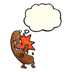 cartoon sausage with thought bubble