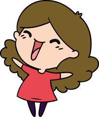 cartoon of cute kawaii girl