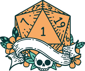 natural one d20 dice roll illustration