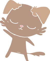 cute flat color style cartoon dog