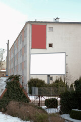 Gdynia, Poland - 03 10 2023: Mock-up of the advertisement billboard on the street. Design of outdoor mock-up.