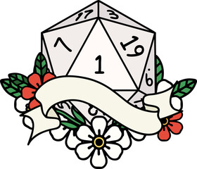 natural one d20 dice roll illustration