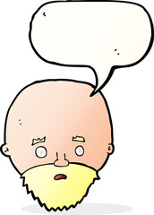 cartoon shocked man with beard with speech bubble