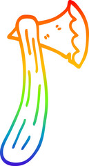 rainbow gradient line drawing cartoon axe