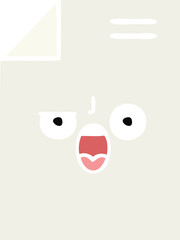 flat color retro cartoon sheet of paper