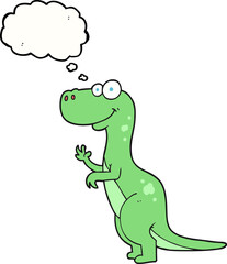 Obraz premium thought bubble cartoon dinosaur