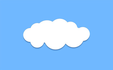 Cloud graphic shapes. Data design element. Vector cloudy bubble set isolated on blue background