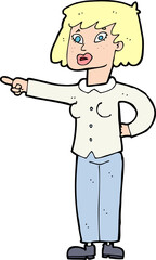 cartoon woman pointing