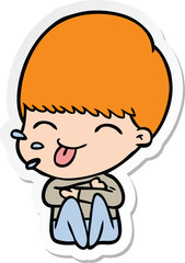 sticker of a cartoon rude man