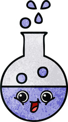 retro grunge texture cartoon test tube