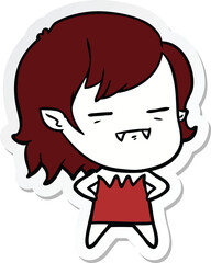 sticker of a cartoon undead vampire girl