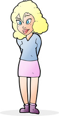 cartoon confused woman