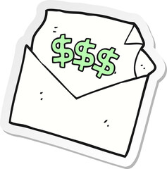 sticker of a cartoon bill letter