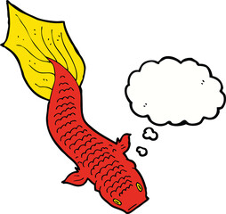 cartoon fish with thought bubble